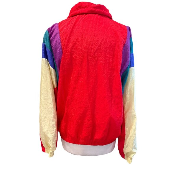 Vintage Sergio Tacchini Womens Colorblock Windbreaker Jacket Size 10 Red Multico - Picture 3 of 10